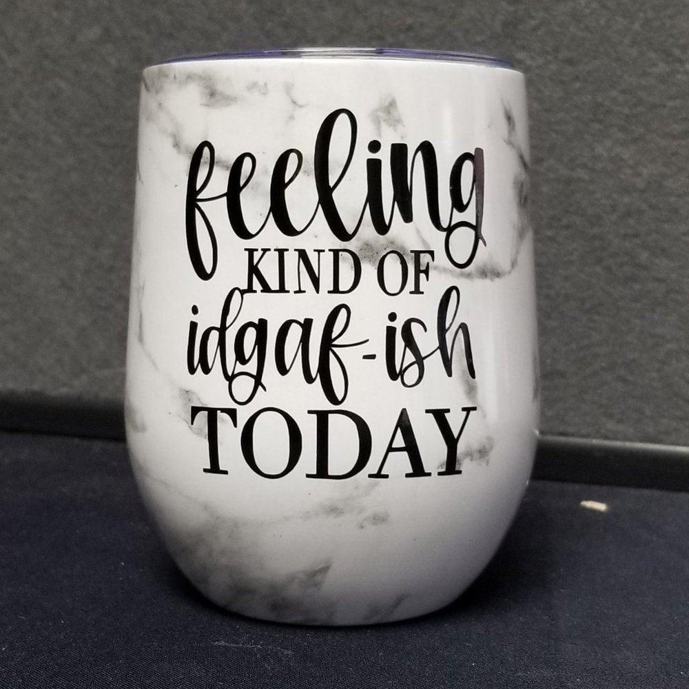 Marble and Black Custom Wine Coffee Tumbl…